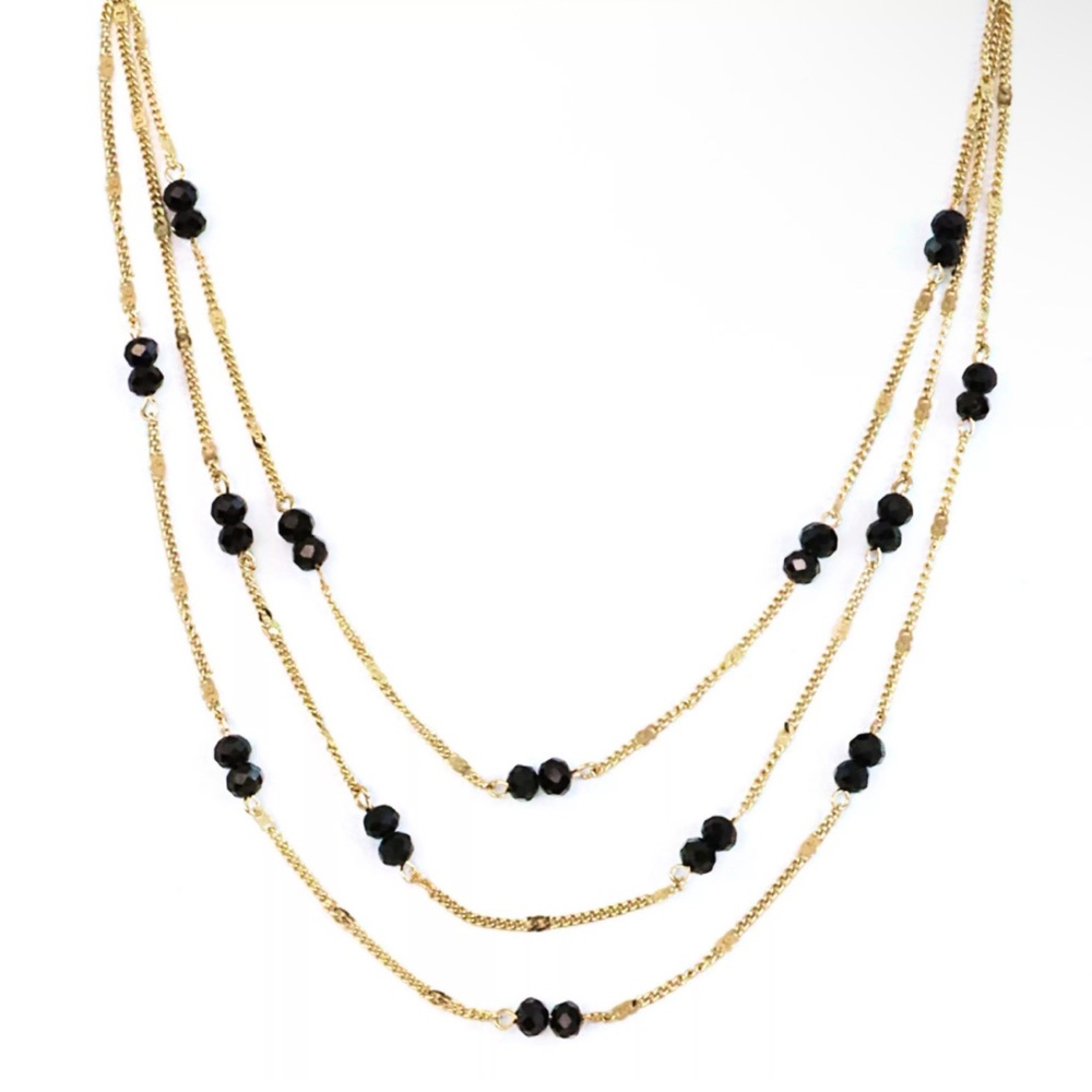NWOT Pannee by Panacea Gold Tone Layered Beaded Necklace